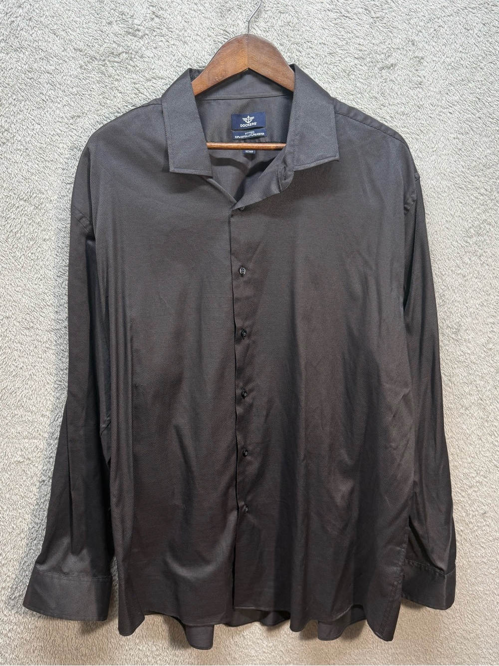 Docker's Men's Fitted Long Sleeve Dress Shirt XXL